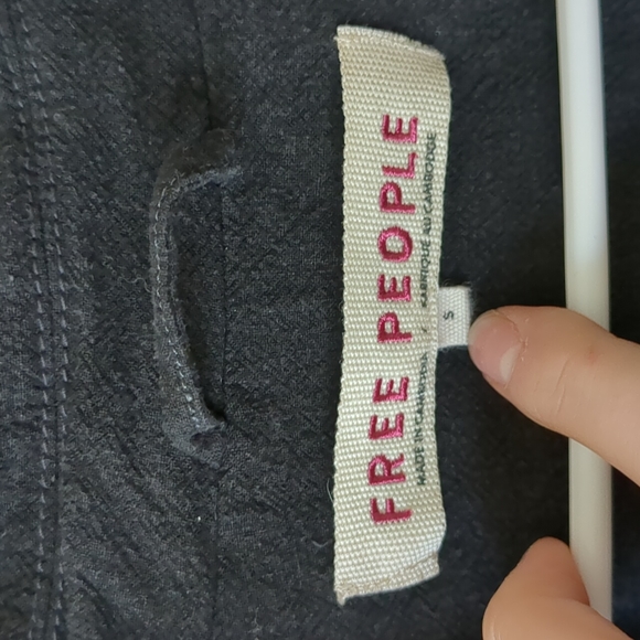 Free People Oversized Navy Linen Jacket S Boho - Picture 3 of 9